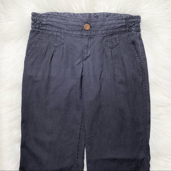 SOLD-Athleta Stormy Blue Linen Trouser Pants - Picture 3 of 8